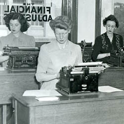 Office Workers at Desks, [ca. 1946]