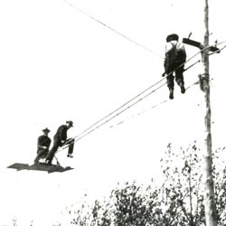 Line Crew Inspecting Telephone Lines, [ca. 1915]