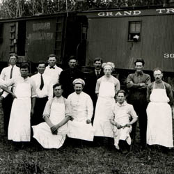 Railway Employees Beside a Grand <br />Trunk Pacific Train, [ca. 1910s]