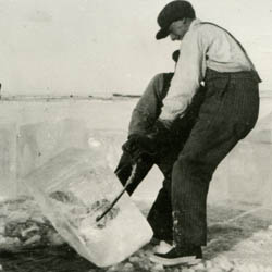 Hauling Ice from River,<br />[between 1900-1920]