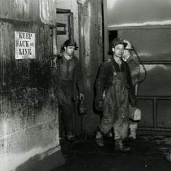 Miners Coming Off Their Shift, Eldorado Mine, [195-?]