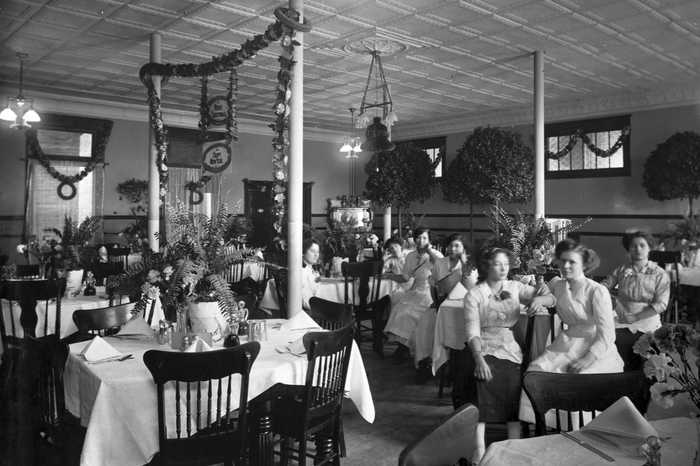 Waitresses in Dining Room of King Edward Hotel