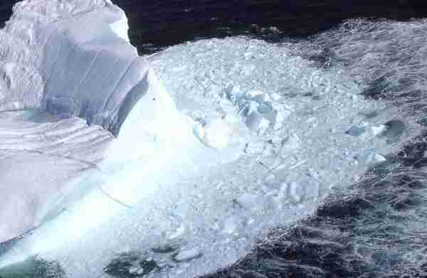 Aerial view of iceberg.