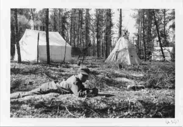 Indian's spring fishing camp. 1970