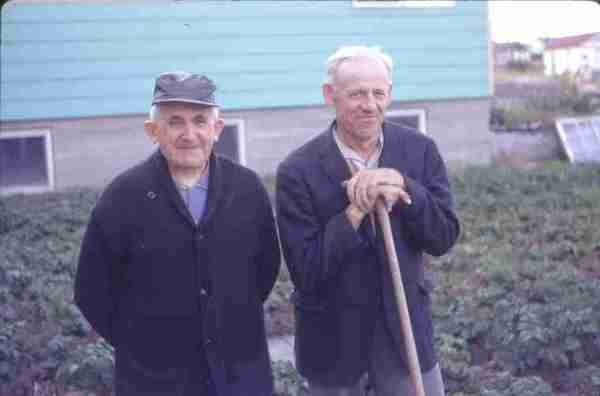 Father Picard and Brother George. Black Lake, Roman Catholic Mission. 8/71