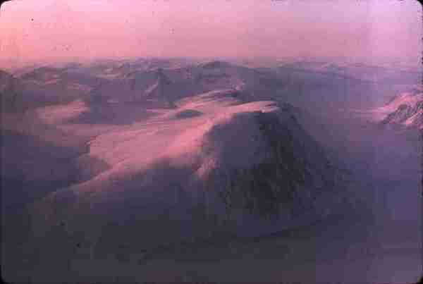 Aerial View - Glacier Covered Mountain