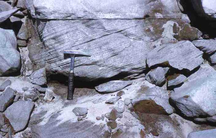 Close up of Cretaceous sandstone showing cross bedding