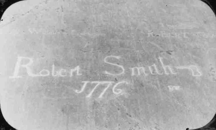 Robert Smith 1776 Inscription on Rock.