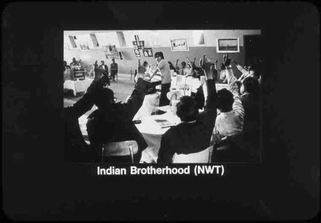 Meeting in Fort Rae of NWT Indian Brotherhood, 1970.