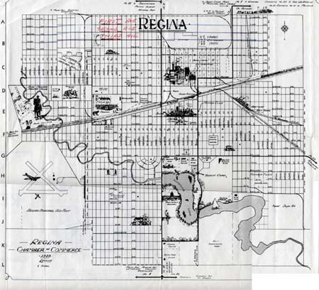 1948 Regina Chamber of Commerce Map