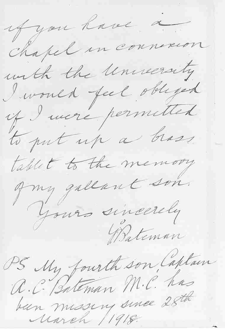General Correspondence - Bateman, G.