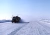 Truck driving on ice road – Mackenzie Delta., Hans Dommasch fonds