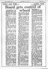 Board gets control of school.  - Newspaper clipping., R.M.  Bone  fonds