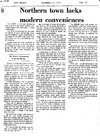 Northern town lacks modern conveniences. - Newspaper clipping., R.M.  Bone  fonds