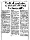 Medical graduates to replace vacating La Ronge GPs. - Newspaper clipping., R.M.  Bone  fonds