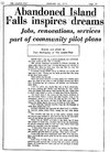 Abandoned Island Falls inspires dreams - Newspaper clipping, R.M.  Bone  fonds