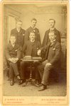 Walter Murray (back row, right) and fellow students, July 1889. 
After graduating from the University of Edinburgh, Walter took a single semester in Berlin; but returned to Canada to begin his career, first as Chair of Philosophy and Political Economy at the University of New Brunswick beginning in 1891; then Dalhousie (Philosophy; the Theory of Education).  During his tenure at Dalhousie he was offered presidency of UNB ca. 1905 but refused it, and was awarded LLD from Queen’s ca. 1904 – clearly having become a person of some note in academic circles.