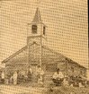 Newspaper photograph clipping of church and various residents of Black Lake., R.M.  Bone  fonds