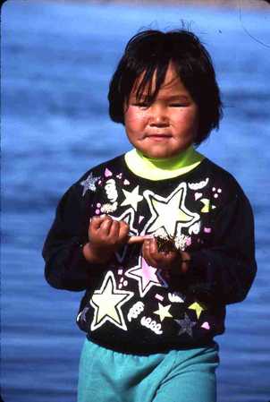 Daughter of adult Inuk guide. - Portrait.
