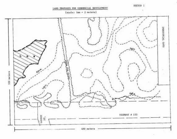 Land proposed for commercial development. - [Beauval, SK]. - Sketch.