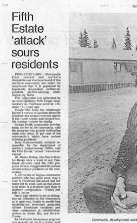 Fifth Estate 'attack' sours residents - Newspaper clipping