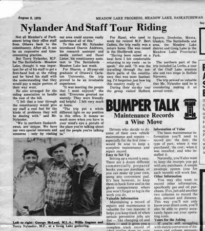 Nylander And Staff Tour Riding - Newspaper clipping
