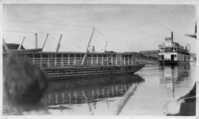 Buffalo Barge and the Northland Echo (ship) at LaPrarie, [Alberta]