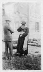 Bishop Breynat and Capt. Hastings at  Fort Providence, NWT.