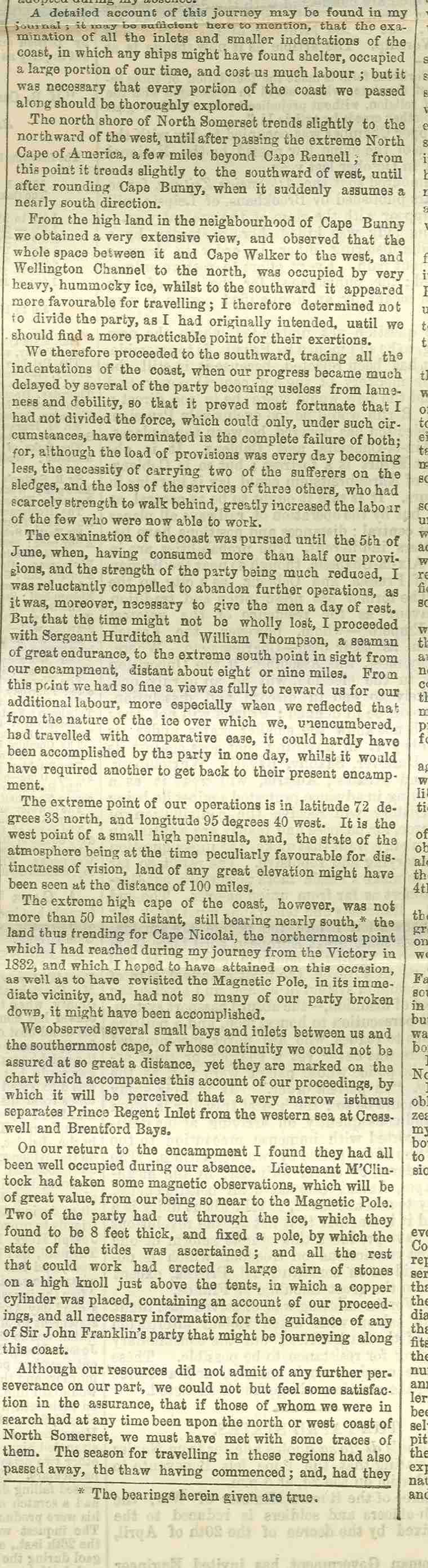 Clippings from The Times re: the search for the third Franklin Expedition