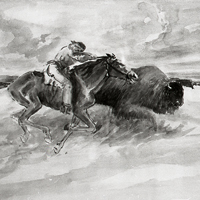 Painting of a Bison Hunt