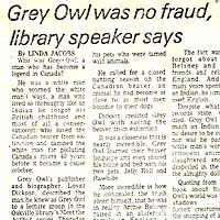 Grey Owl was no Fraud
