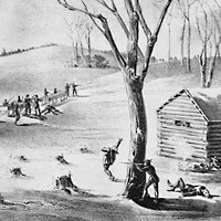 Sketch of fighting at Duck Lake