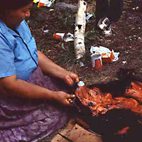 Bear meat and hide preparation
